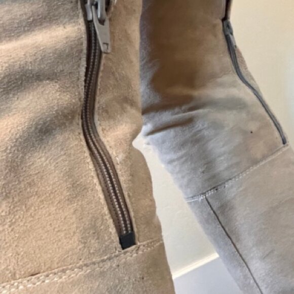 Over The Knee High Heel Boots - Suede/Leather Camel - Vintage Brazillian - Picture 11 of 13